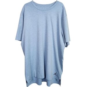 Jordan Brand Flight Short Sleeved Raw Edge Hem Baby Blue Shirt Mens Size 3XL